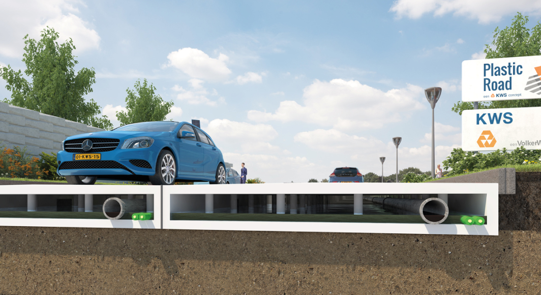 Calles pavimentadas con pl�stico